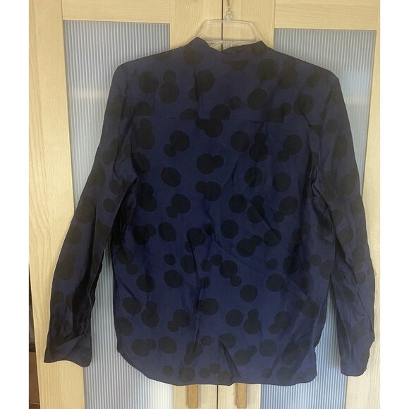 STELLA McCARTNEY Blue/black Polka Dot Silk Blend Blouse Sz 40 US 6 Shirt Career - Picture 6 of 6